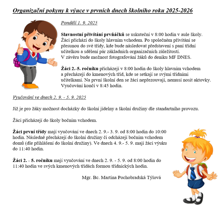 Zahájení školního roku 2025-2026